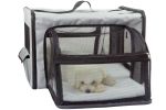 Pet Life Capacious Dual-Expandable Wire Folding Lightweight Collapsible Travel Pet Dog Crate